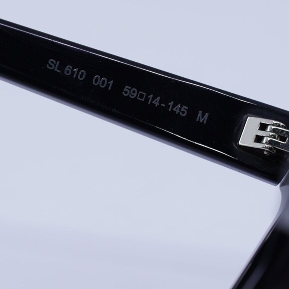 Saint Laurent SL610 001 Sunglasses Black Square Frame, Black Lenses - Picture 9 of 11